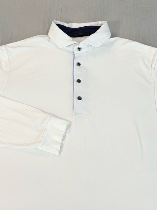 Greyson Other - Greyson Long Sleeve Polo Shirt Men’s Large White Pima Cotton Blend